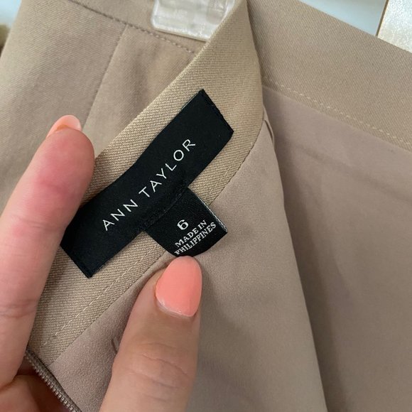 Ann Taylor Tan Pencil Skirt - Picture 3 of 8